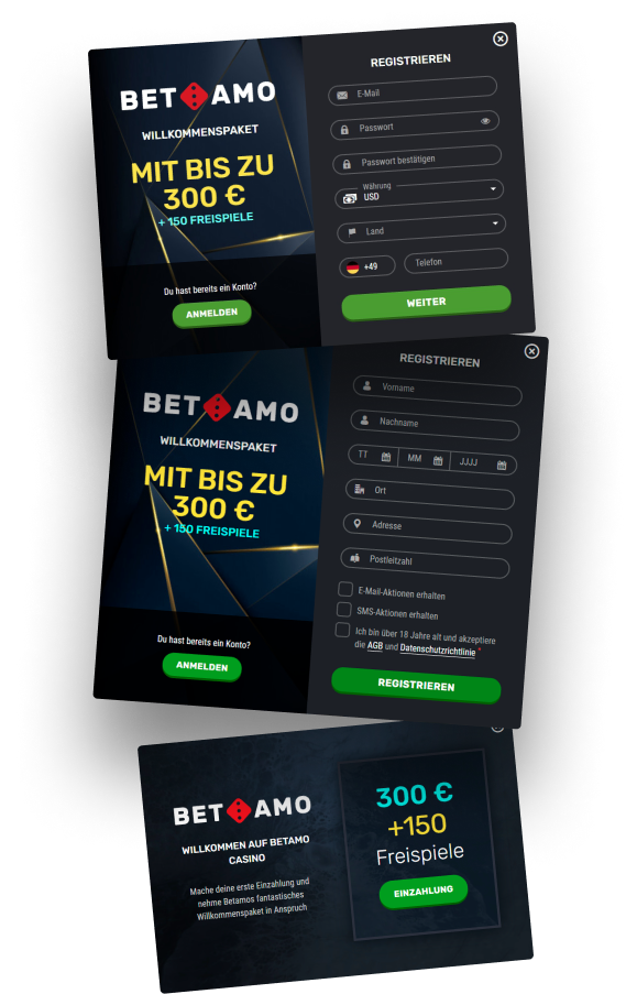 Betamo Registrierungsschritte